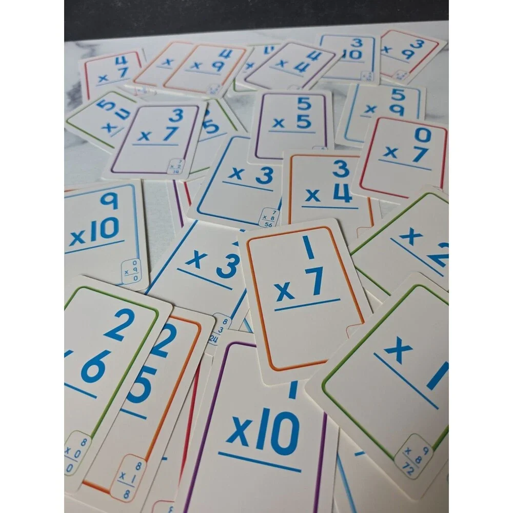 School Zone Multiplication 0-10 Flash Cards Grade 3-4; 34 Problem Card+1 Parent